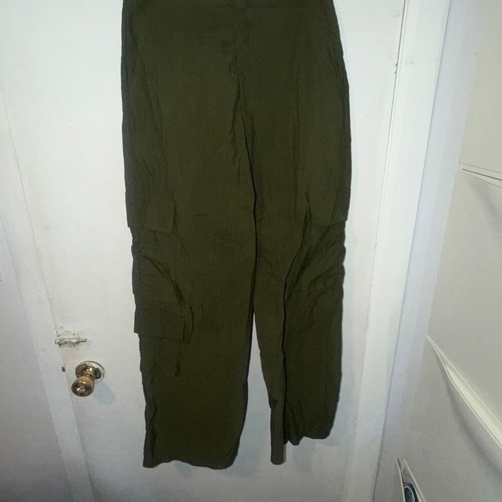 PRETTY LITTLE THING Dark Olive Green Cargo Pants-4